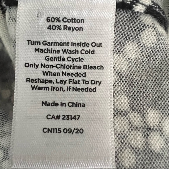 Talbots Charming Cardigan Geo Pearl Black White Button-up Light Sweater Sz Med - Picture 8 of 11